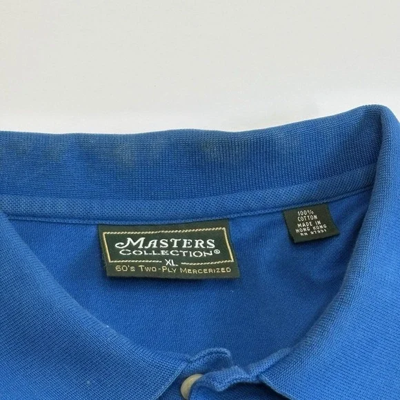 Vintage Masters Polo Shirt Mens XL Blue Embroidered Logo Golf - Picture 7 of 9
